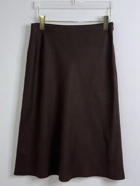 Vintage Calvin Klein Brown Wool? A-Line Skirt Women's Size 4 Made in Italy Lined